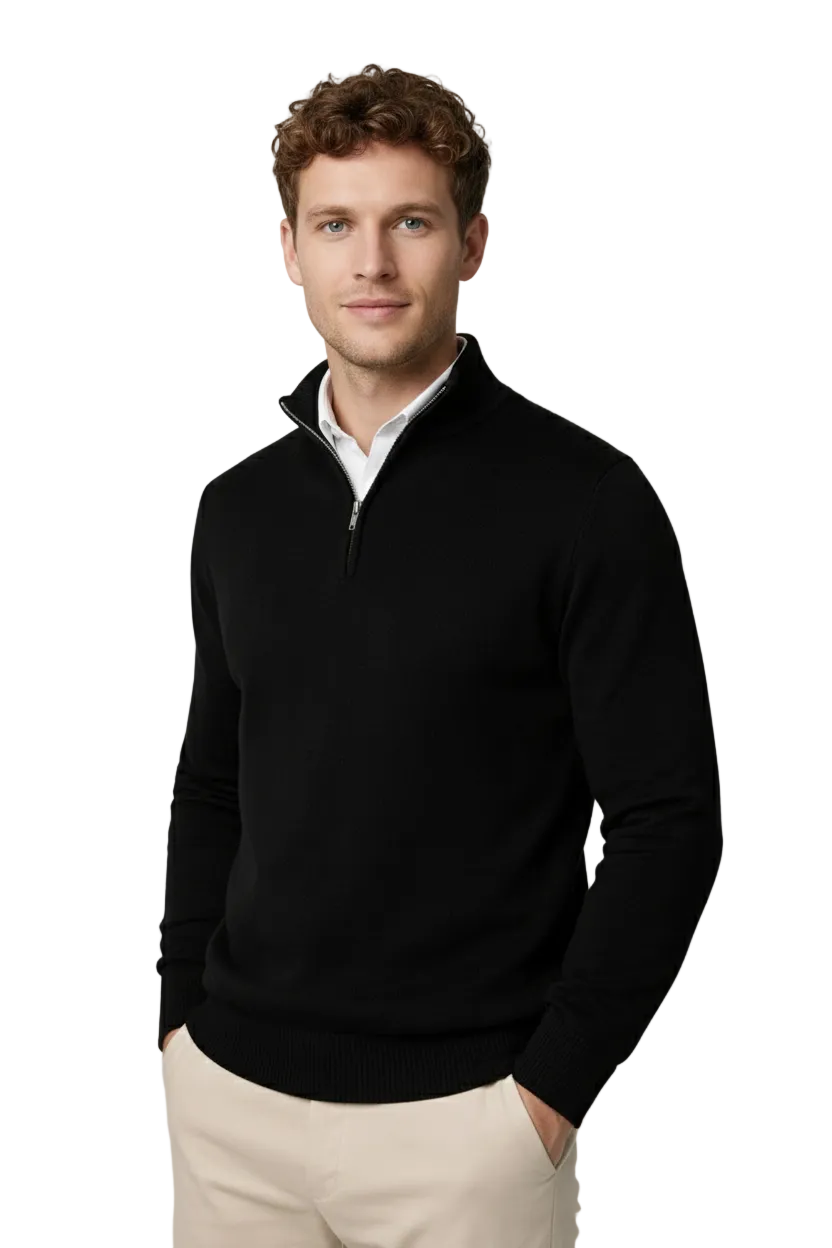 Terence | Men's Half-Zip Turtleneck Sweater with High Collar for Winter