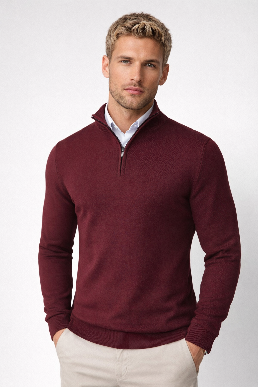Terence | Men's Half-Zip Turtleneck Sweater with High Collar for Winter