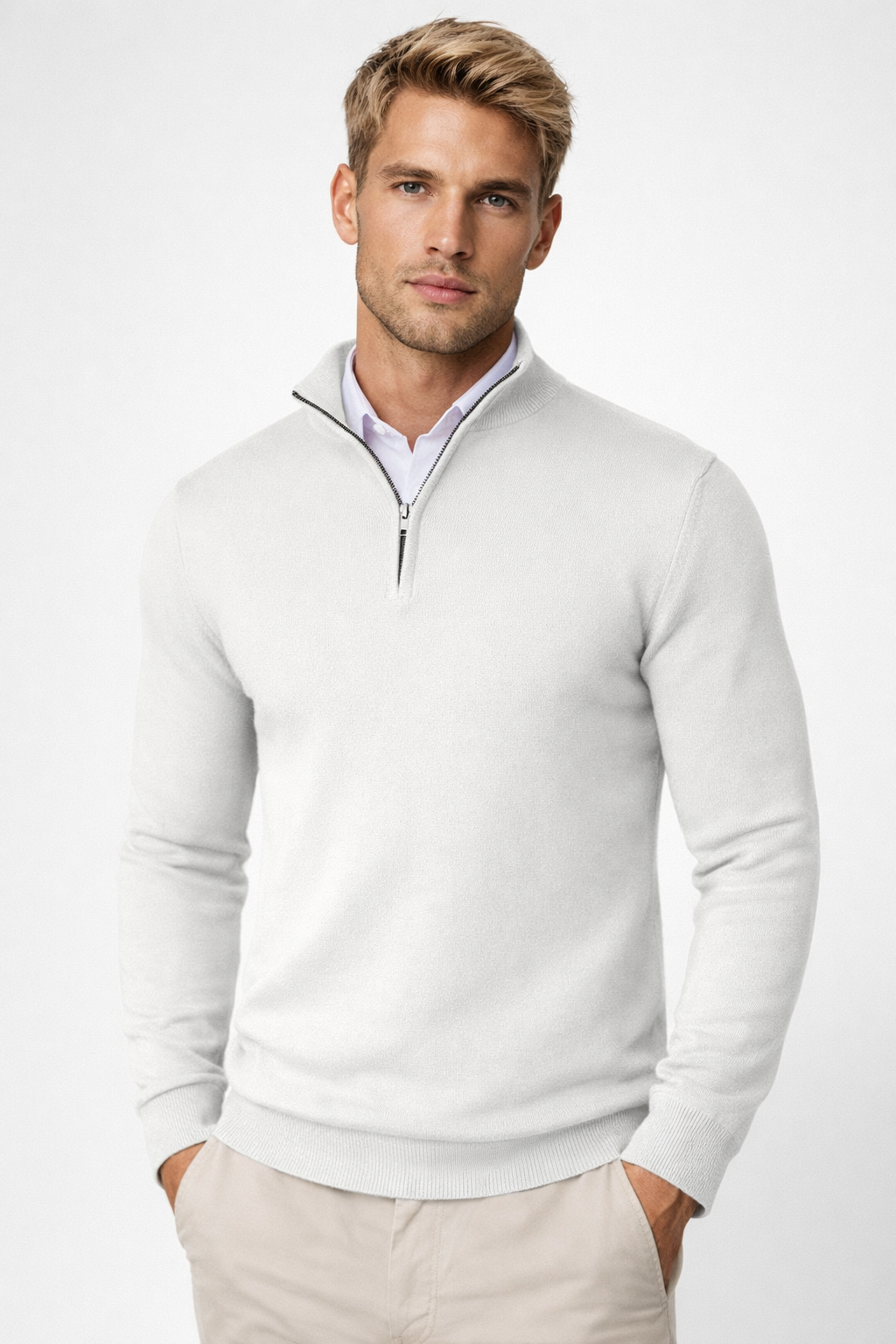 Terence | Men's Half-Zip Turtleneck Sweater with High Collar for Winter