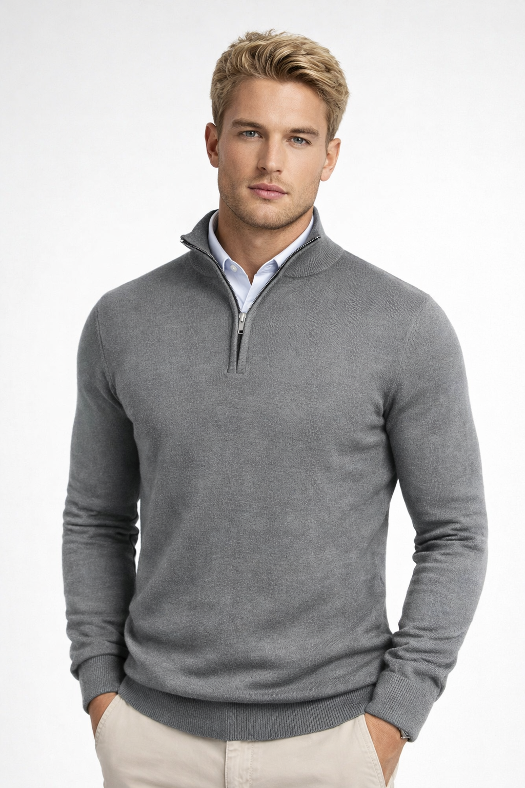 Terence | Men's Half-Zip Turtleneck Sweater with High Collar for Winter