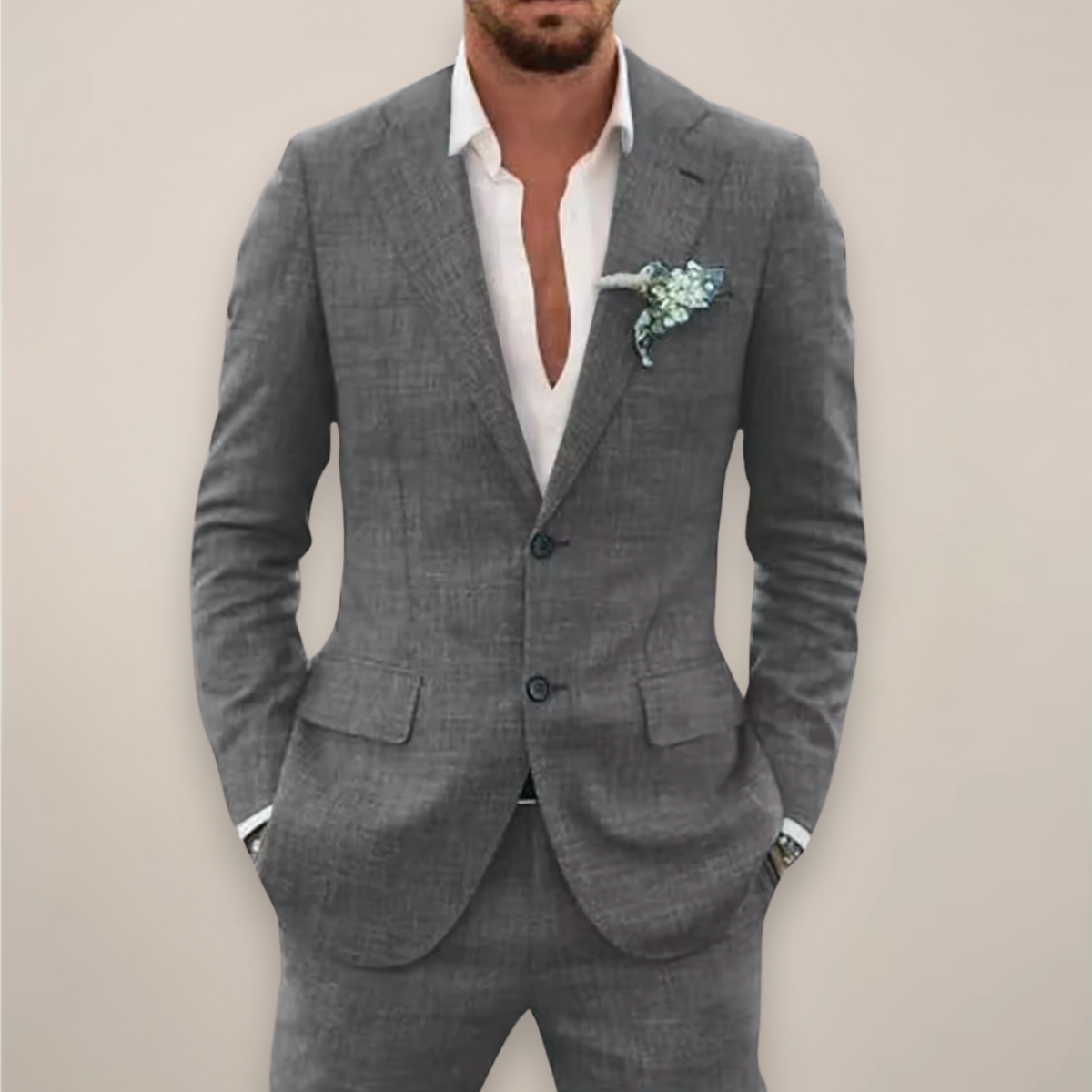 Lennart | Men's Two-Piece Single-Breasted Suit for Summer