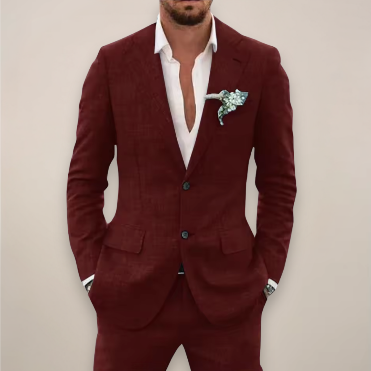 Lennart | Men's Two-Piece Single-Breasted Suit for Summer