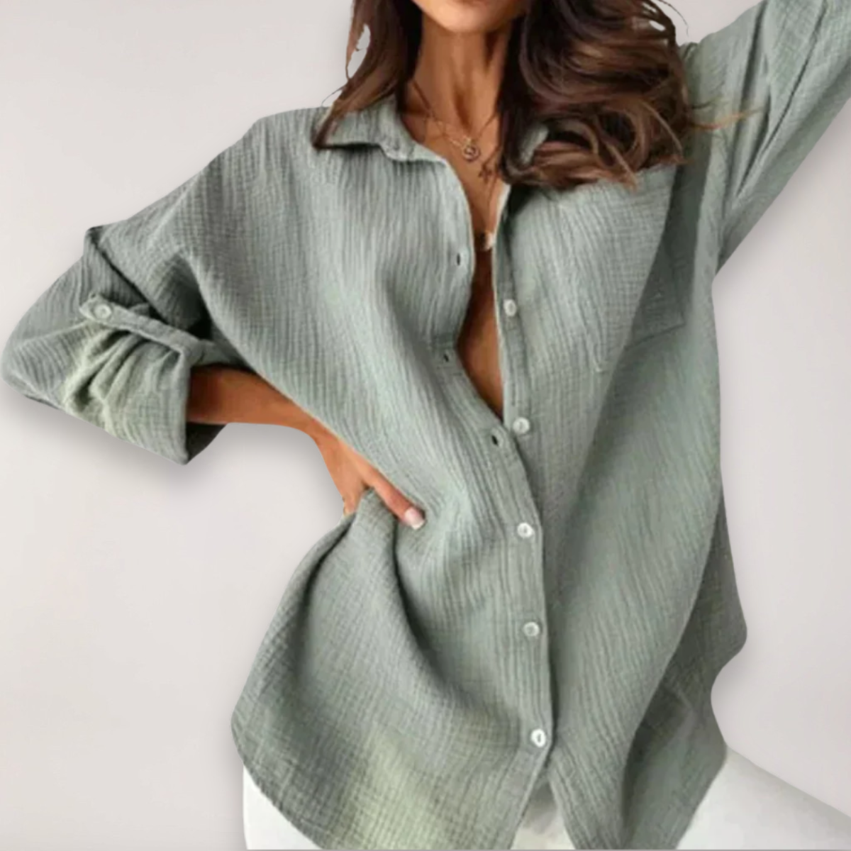 Lina | Women's Roll-Up Button Shirt for Summer Style