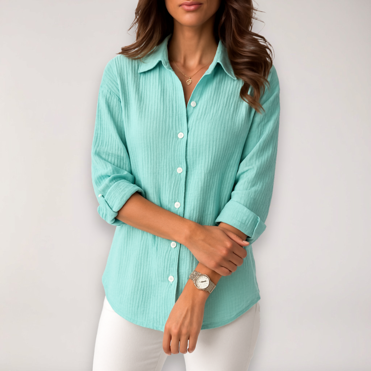 Lina | Women's Roll-Up Button Shirt for Summer Style