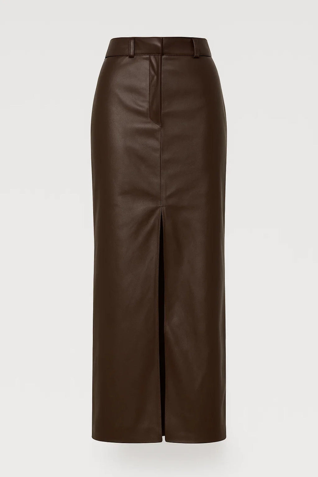 Women’s Long Pencil Skirt | High Waist | Premium Faux Leather | Front Slit