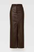 Women’s Long Pencil Skirt | High Waist | Premium Faux Leather | Front Slit