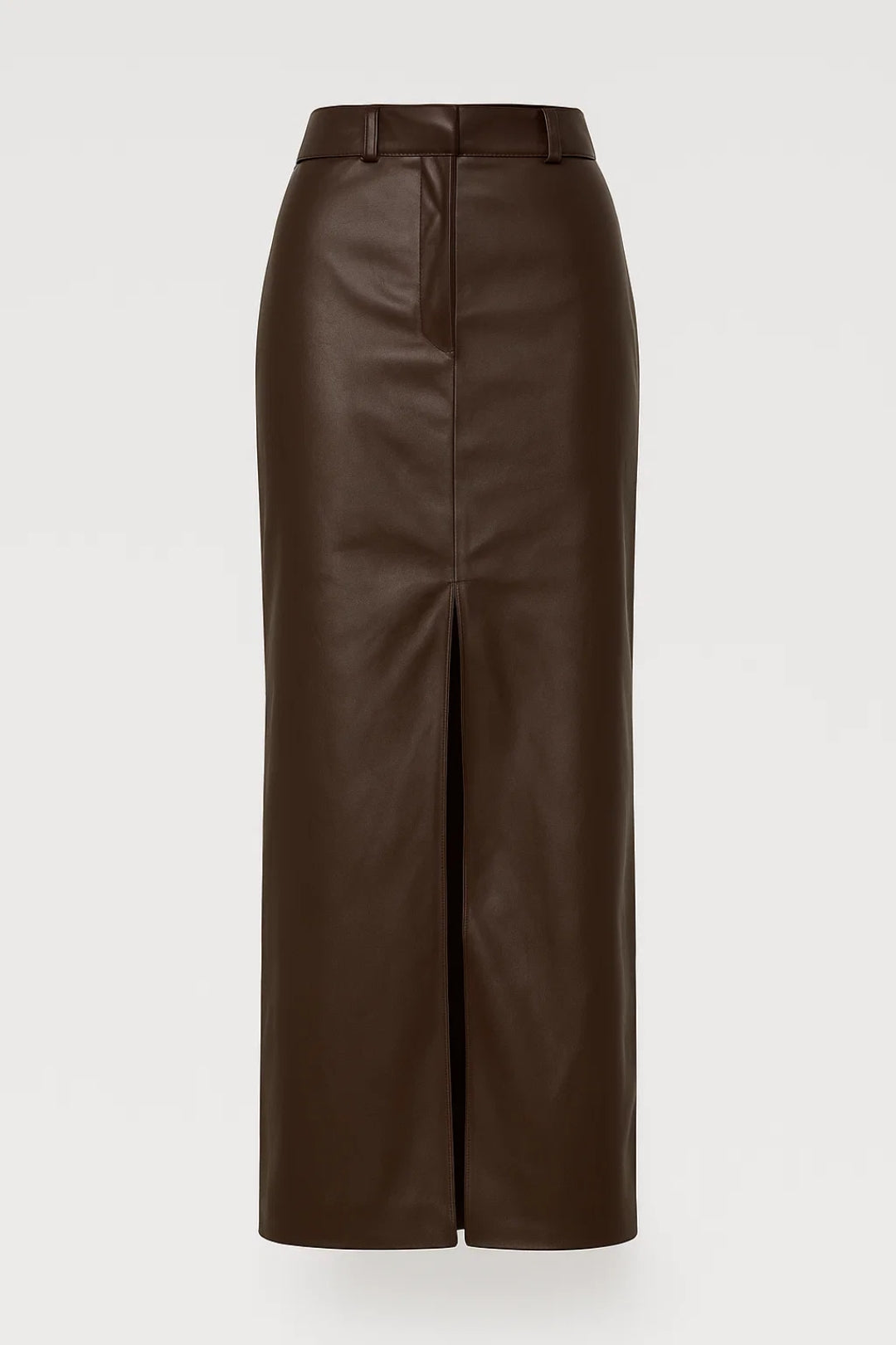 Women’s Long Pencil Skirt | High Waist | Premium Faux Leather | Front Slit
