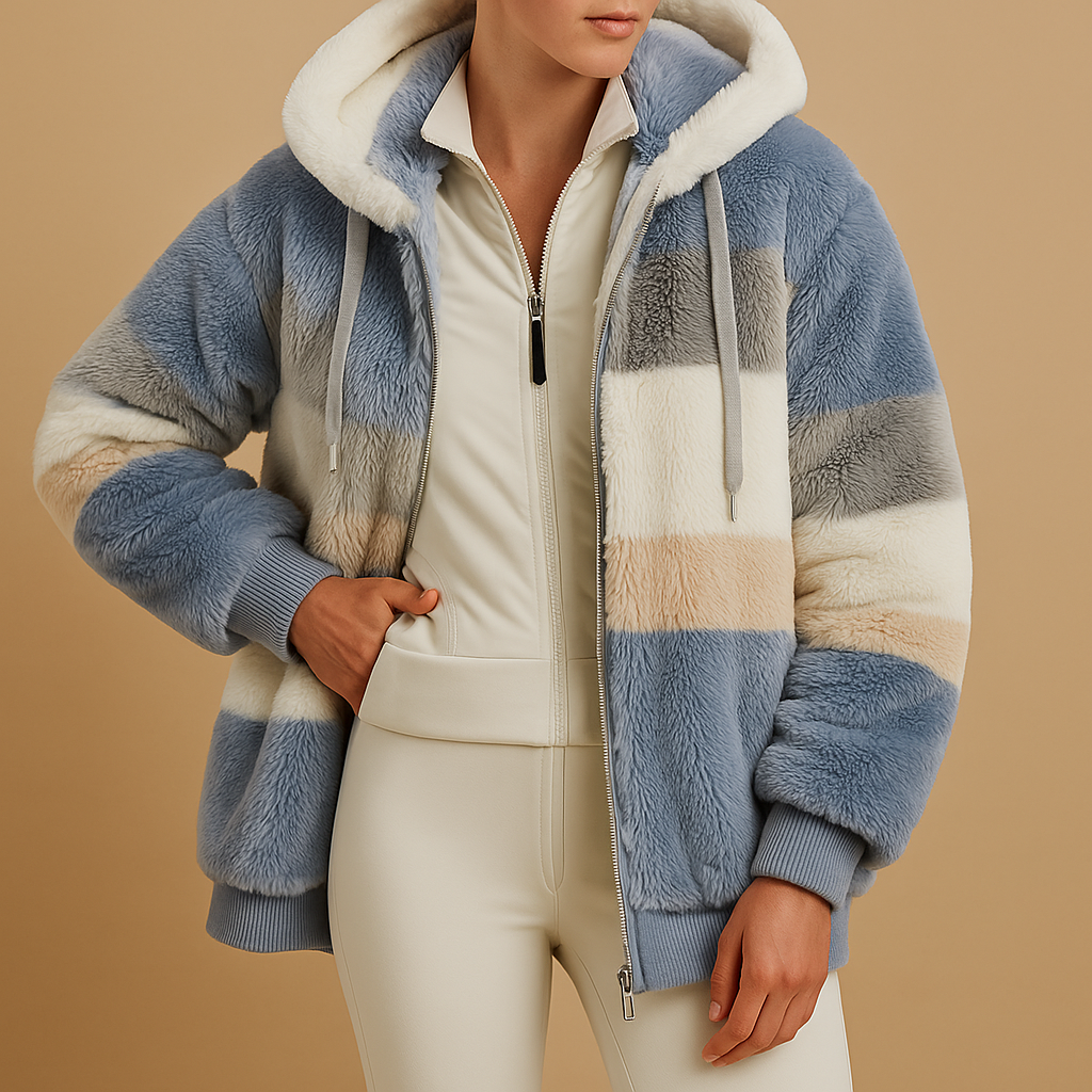Loose Fit Knitted Women's Jacket with Side Pockets in Retro Style 0