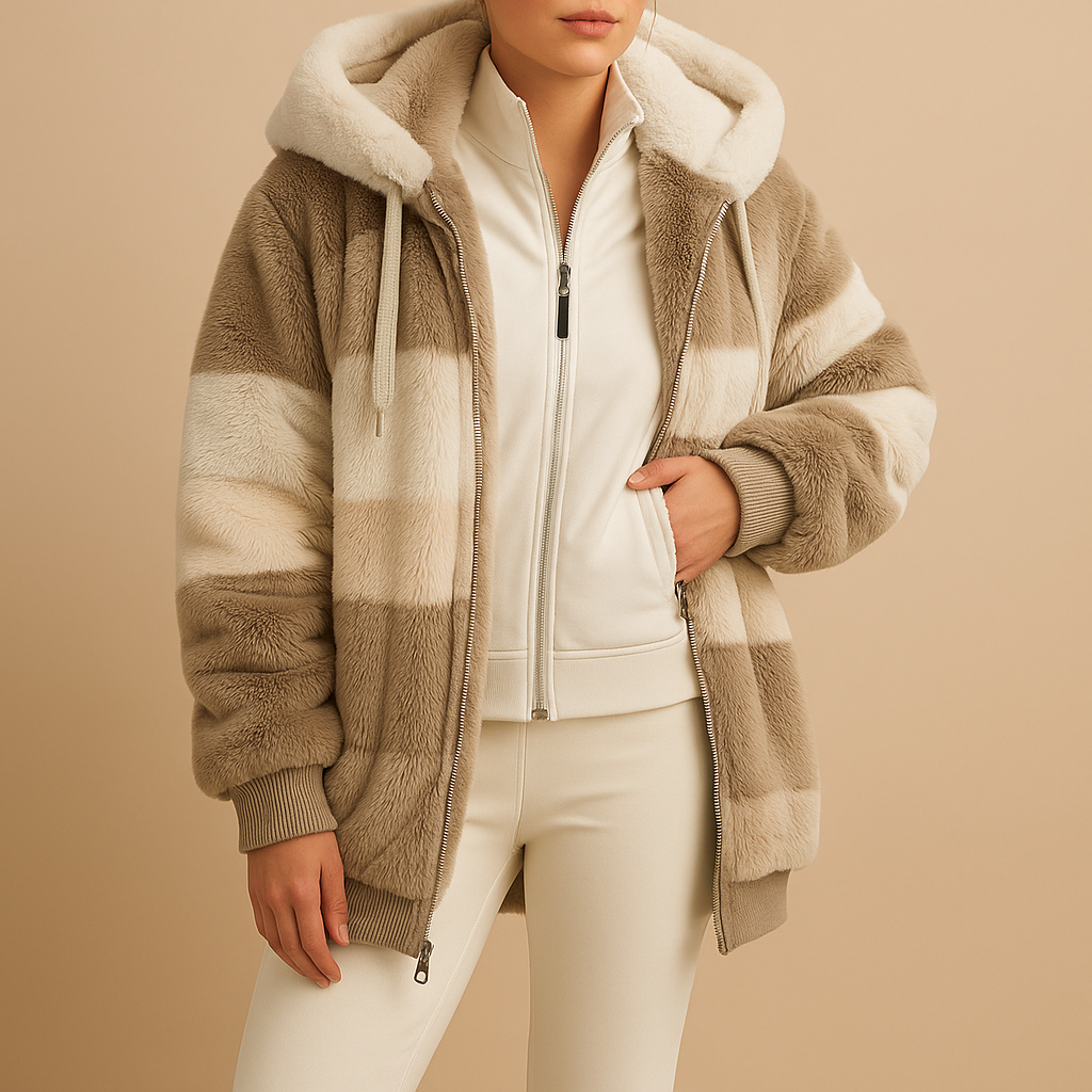 Loose Fit Knitted Women's Jacket with Side Pockets in Retro Style 1