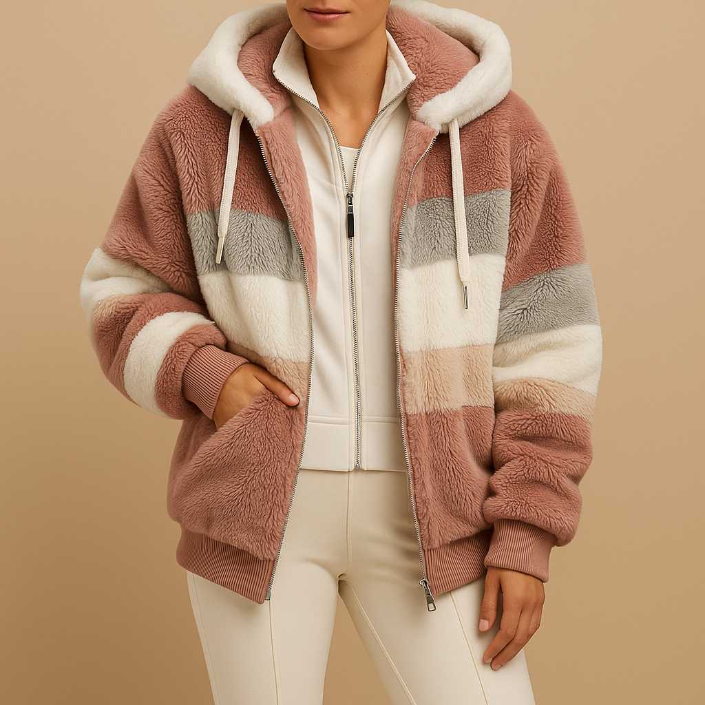 Loose Fit Knitted Women's Jacket with Side Pockets in Retro Style 2