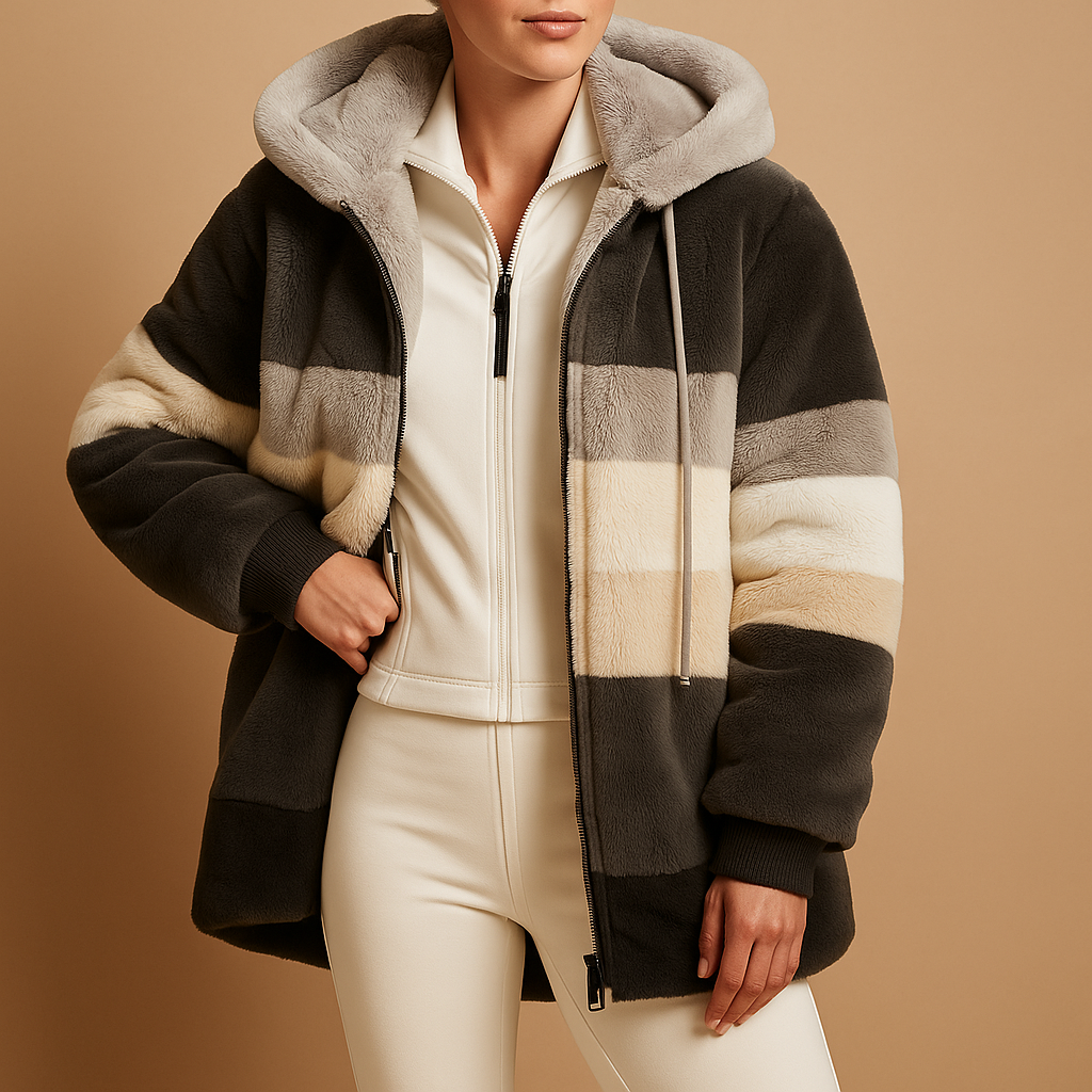 Loose Fit Knitted Women's Jacket with Side Pockets in Retro Style 3
