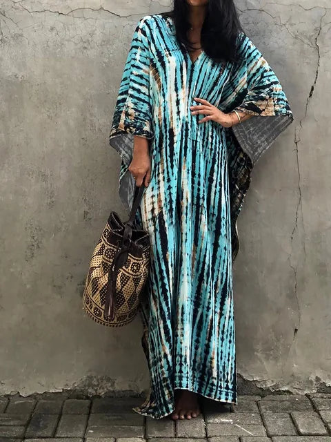 Natalie | Women's Long Summer Kaftan Dress – Flowing and Comfortable