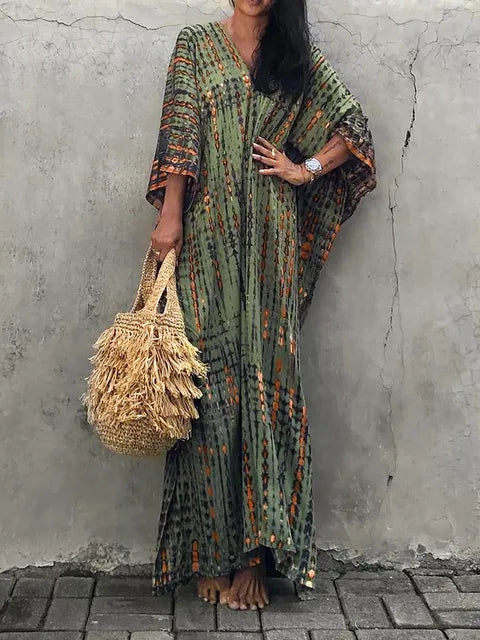 Natalie | Women's Long Summer Kaftan Dress – Flowing and Comfortable
