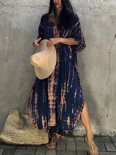 Natalie | Women's Long Summer Kaftan Dress – Flowing and Comfortable