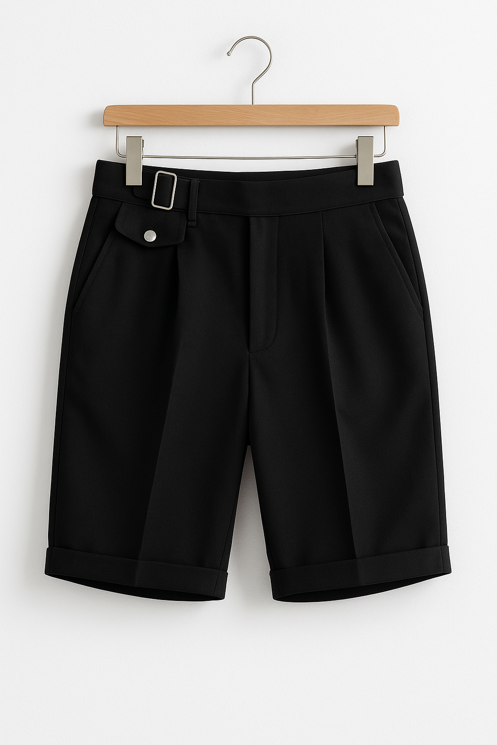 Luca | Men's Pleated Shorts with Buckle Details