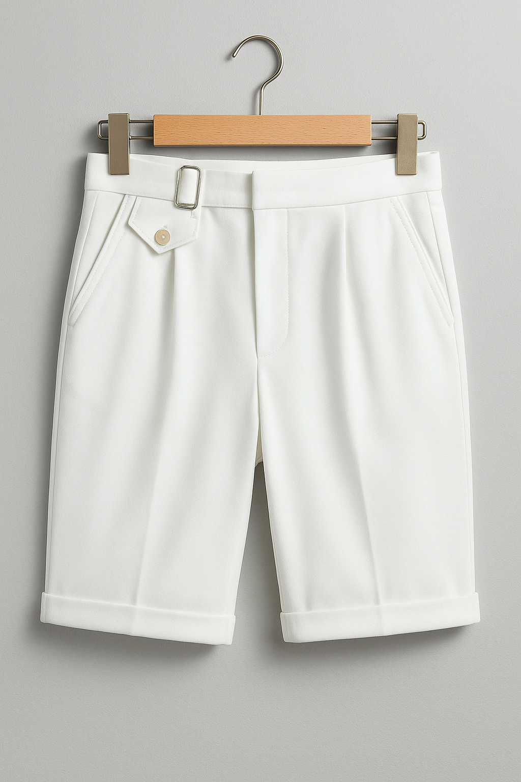 Luca | Men's Pleated Shorts with Buckle Details