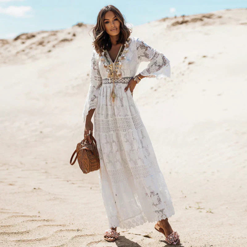 Luna | Women's Bohemian Long Sleeve Maxi Dress