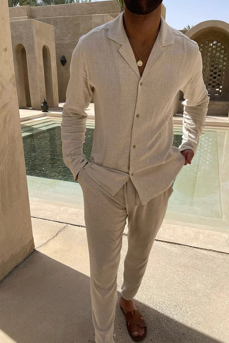 Men’s Summer Linen Set – Shirt and Trousers