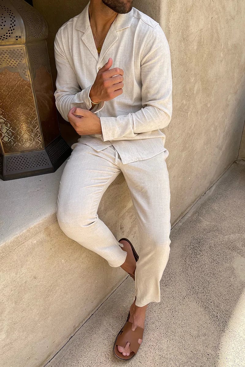 Men’s Summer Linen Set – Shirt and Trousers