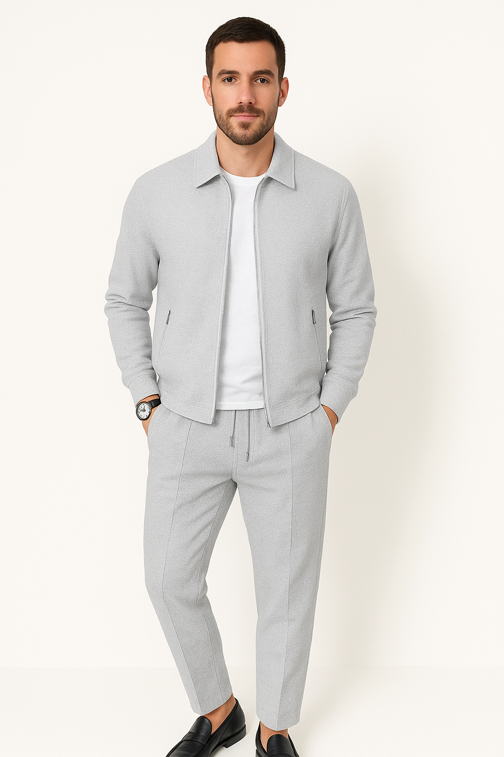 Men’s Waffle Texture Tracksuit Set