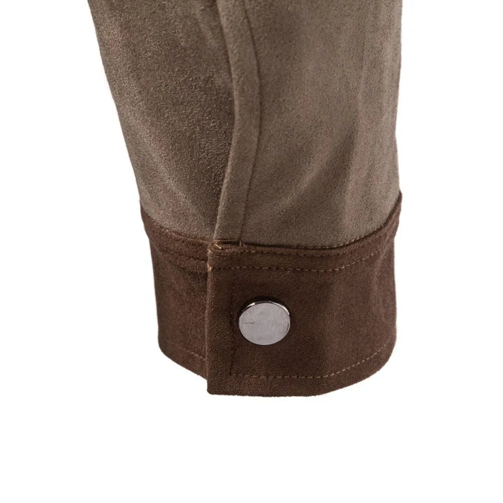 Men's Casual Zip-Up Jacket with Contrast Collar and Suede-Effect Finish 8