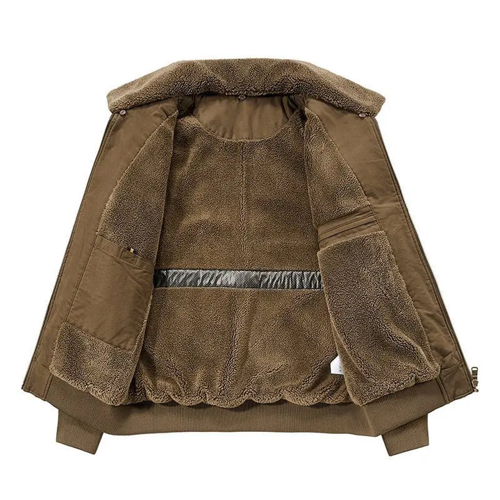 Men’s Cotton Bomber Jacket with Sherpa Lining and Insulated Collar 3