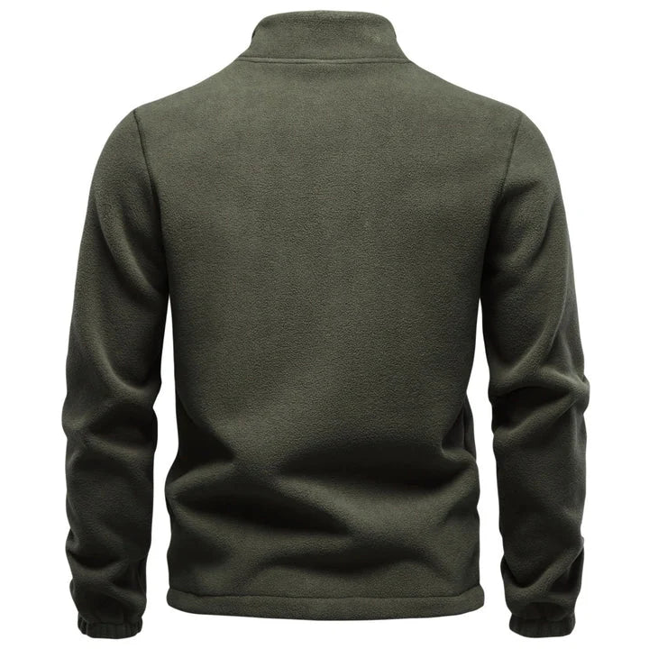 Men's Fleece Jacket with Stand Collar and Full-Zip for Everyday Wear 2