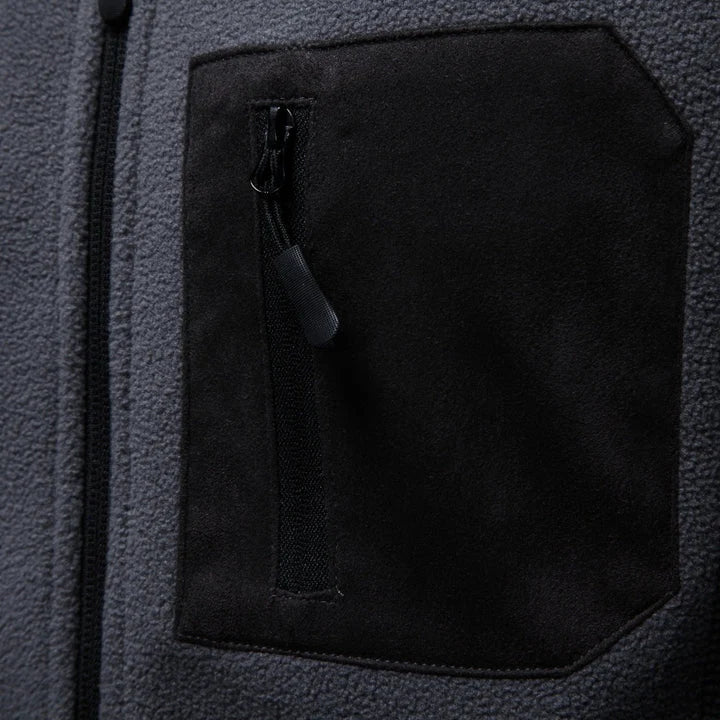 Men's Fleece Jacket with Stand Collar and Full-Zip for Everyday Wear 3