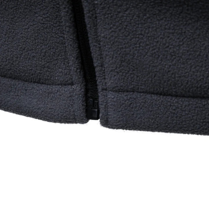 Men's Fleece Jacket with Stand Collar and Full-Zip for Everyday Wear 5
