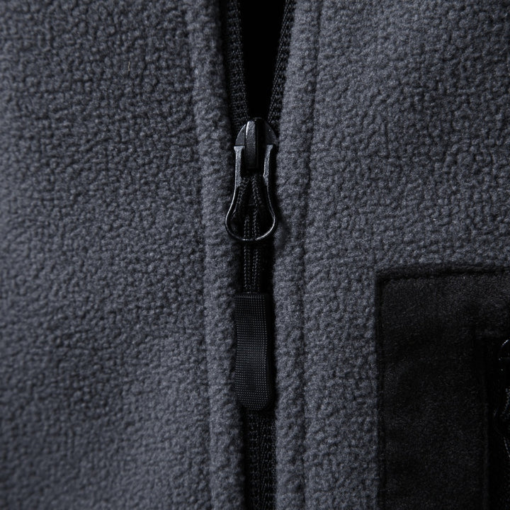 Men's Fleece Jacket with Stand Collar and Full-Zip for Everyday Wear 7