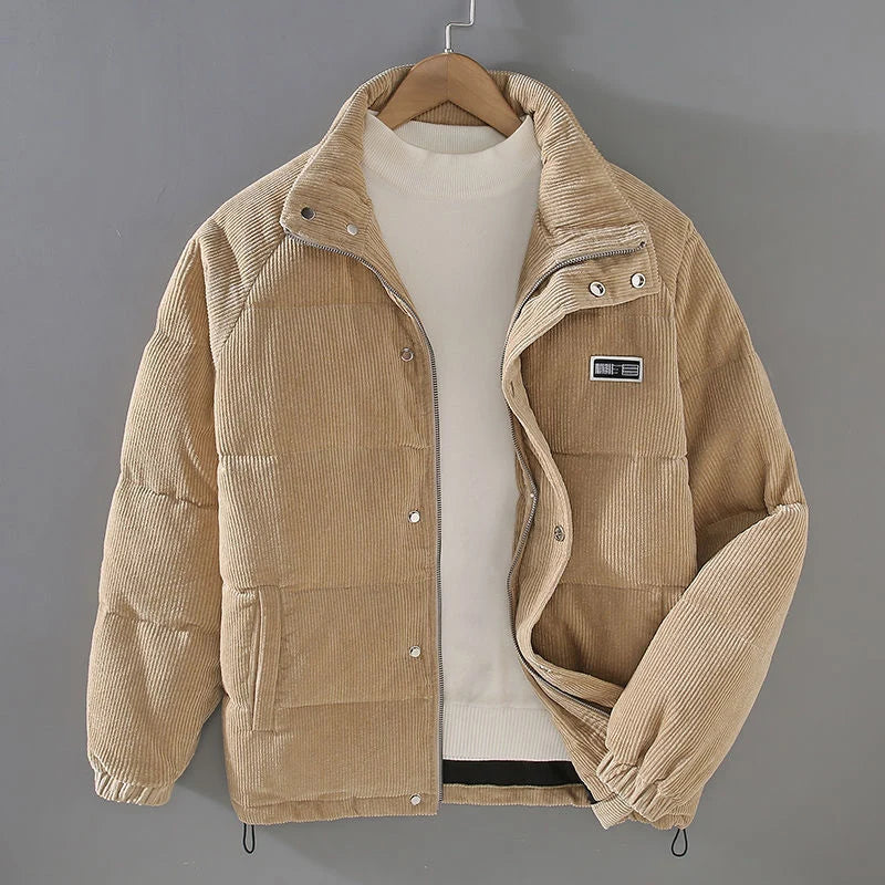 Men's Insulated Corduroy Jacket - Relaxed Fit Winter Coat for Comfort 1