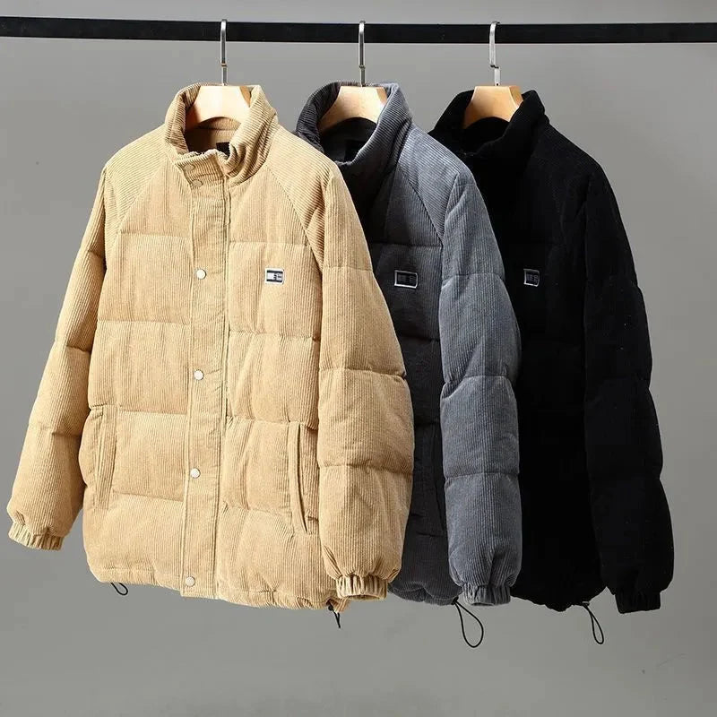 Men's Insulated Corduroy Jacket - Relaxed Fit Winter Coat for Comfort 4