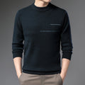 Men's Knit Sweater with Stand-Up Collar and Long Sleeves 0