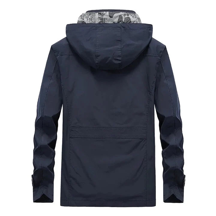 Men's Lightweight Hooded Windbreaker with Water-Resistant Shell 4