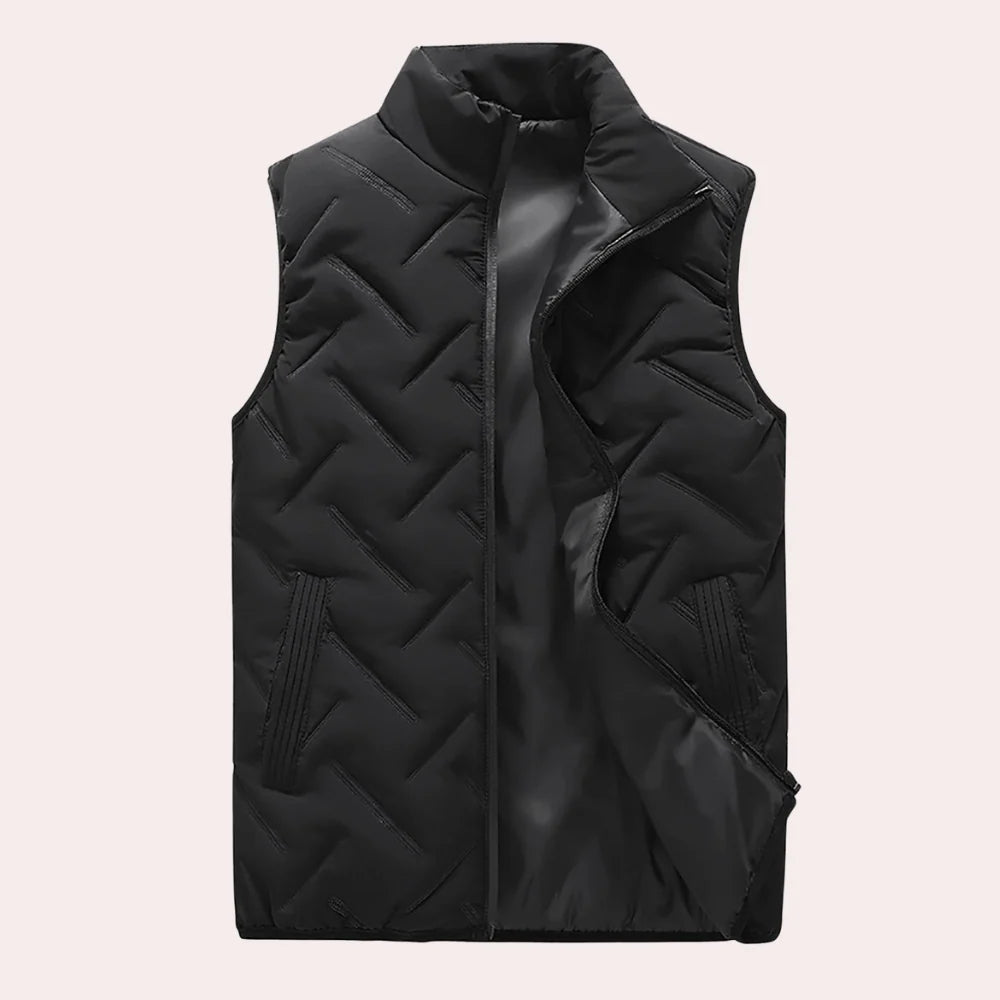 Men's Lightweight Quilted Padded Bodywarmer with Front Zipper 0