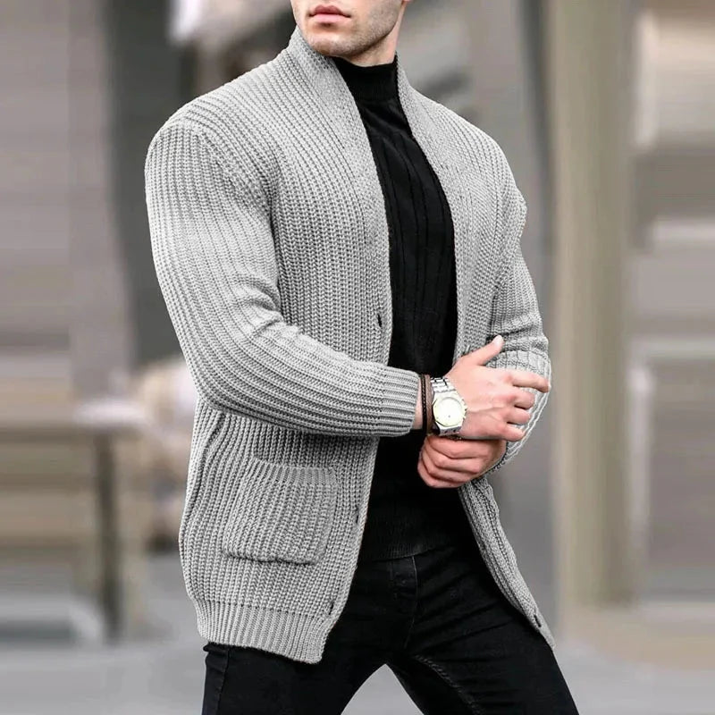 Men's Lightweight Relaxed Fit Knitted Cardigan with Pockets 3