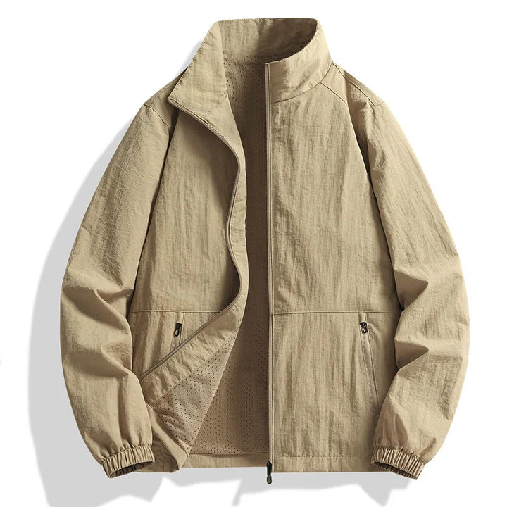 Men's Lightweight Stand-Collar Zip-Up Jacket for Casual Layering 2