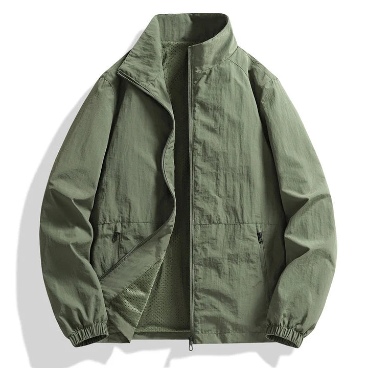 Men's Lightweight Stand-Collar Zip-Up Jacket for Casual Layering 3