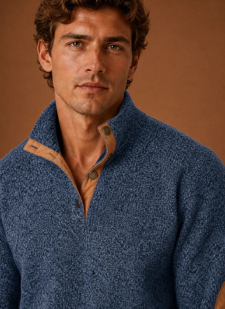 Men's Mock Neck Pullover Sweater with Long Sleeves 6