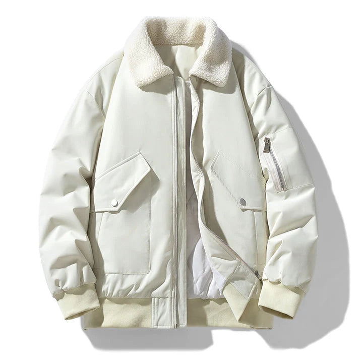 Men's Padded Bomber Jacket with Sherpa Collar for Warmth 1