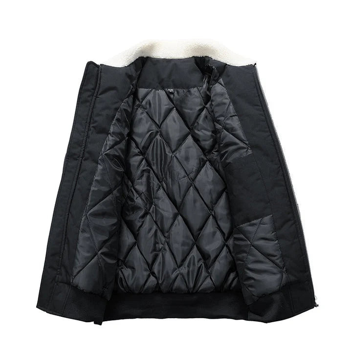 Men's Padded Bomber Jacket with Sherpa Collar for Warmth 4