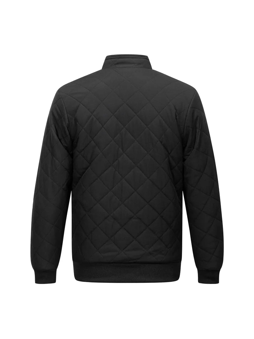 Men's Quilted Jacket with Faux Fur Lining and Ribbed Cuffs 6