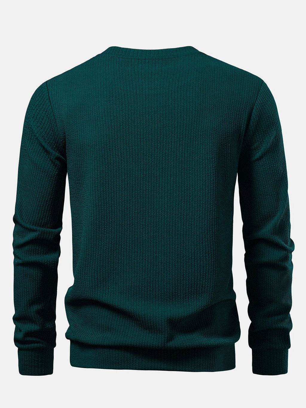 Men's Regular Fit Crew Neck Sweatshirt with Ribbed Texture 3