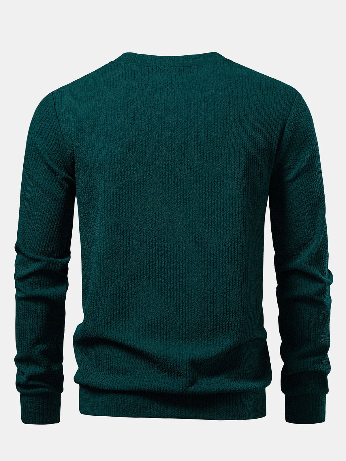 Men's Regular Fit Crew Neck Sweatshirt with Ribbed Texture 3