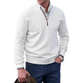 Men's Regular Fit Knitted Sweater with Quarter Zip Neckline 0
