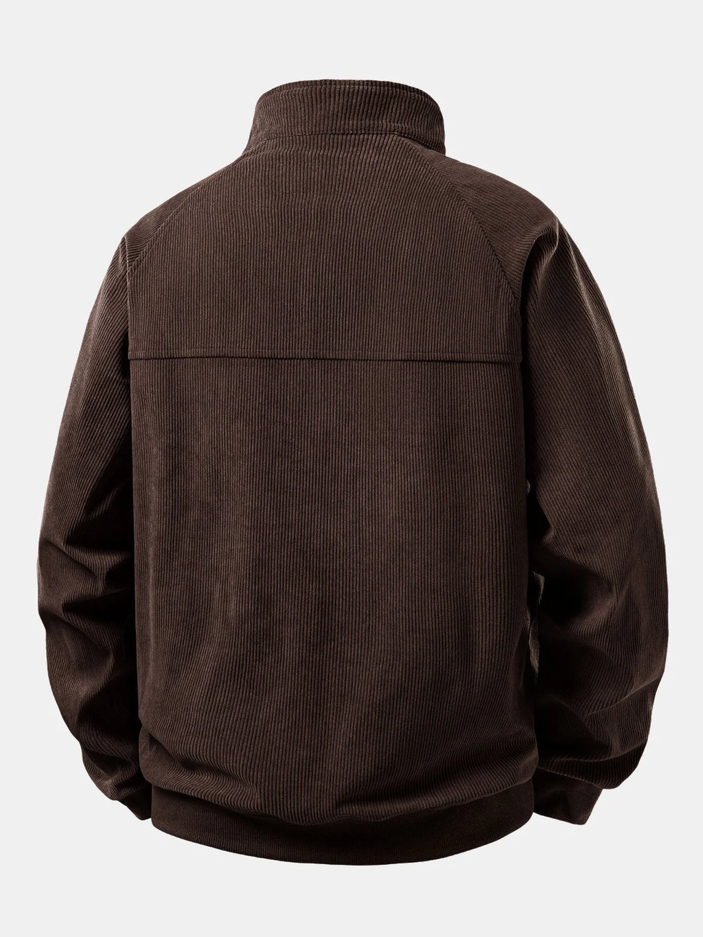 Men's Relaxed Fit Corduroy Quarter-Zip Sweatshirt with Raglan Sleeves 3
