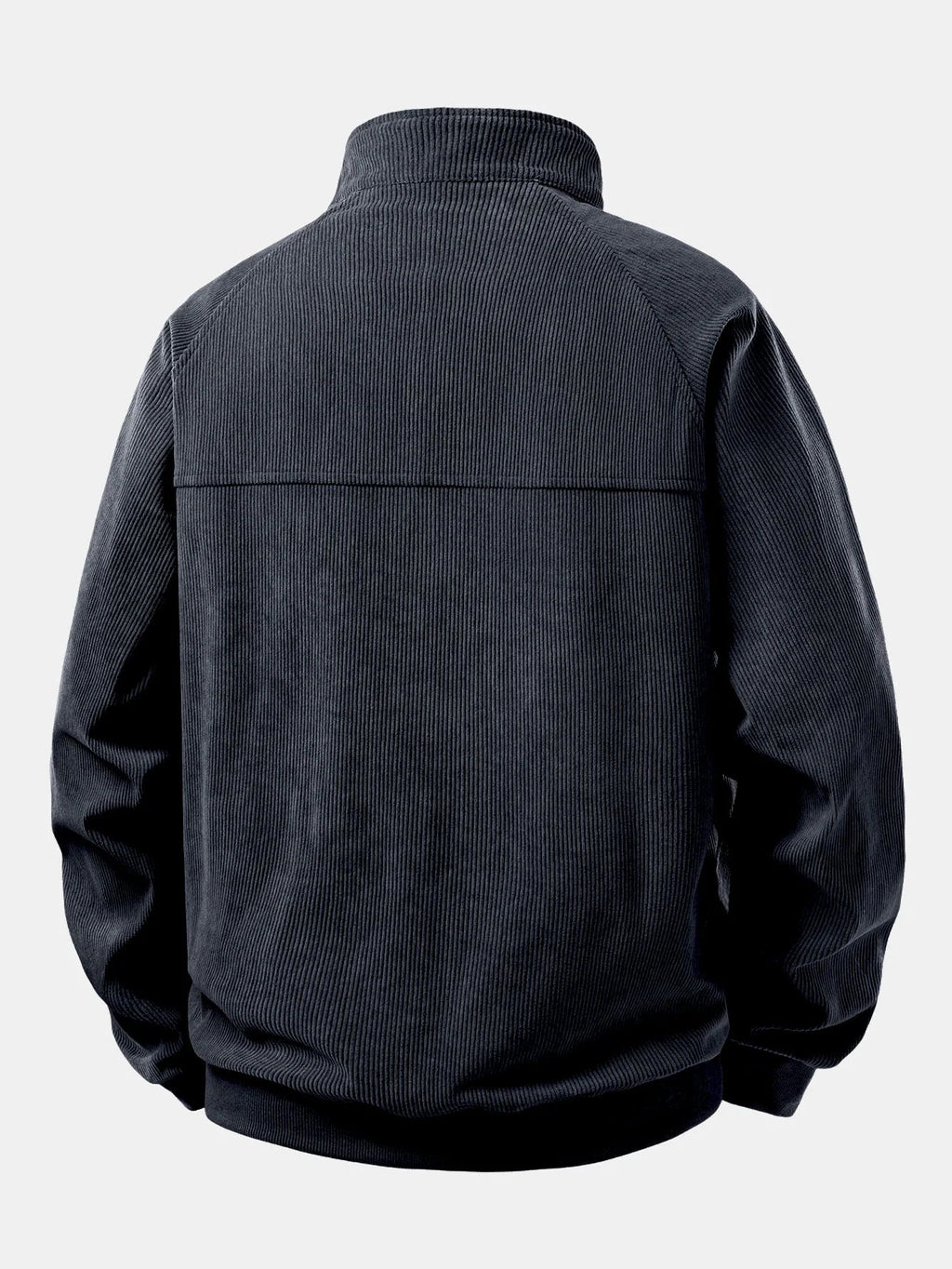 Men's Relaxed Fit Corduroy Quarter-Zip Sweatshirt with Raglan Sleeves 4