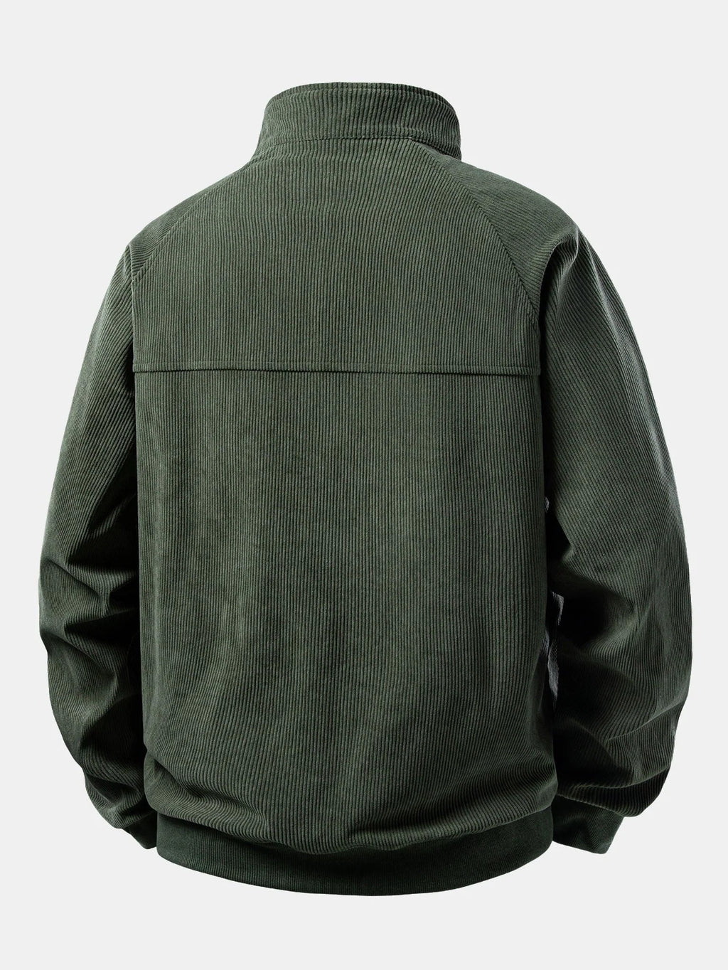Men's Relaxed Fit Corduroy Quarter-Zip Sweatshirt with Raglan Sleeves 5