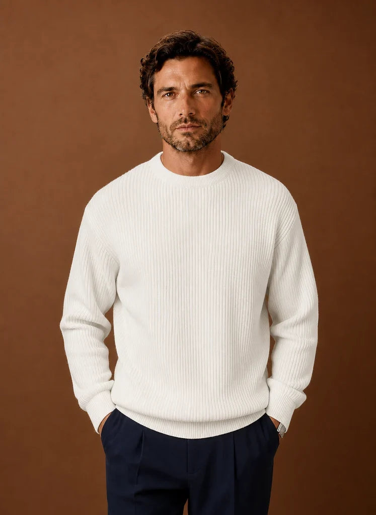 Men's Ribbed Crew Neck Sweater in Regular Fit 0