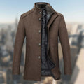 Men's Structured High-Collar Button-Front Winter Jacket 0